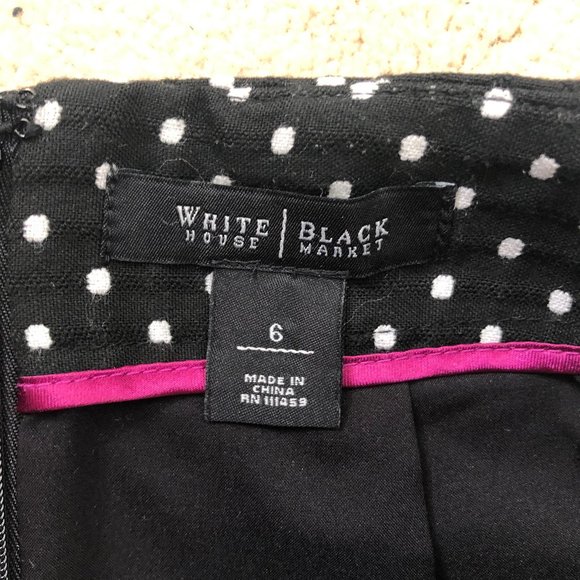 WHITE/BLACK polka dot flippy pencil skirt - Picture 2 of 2